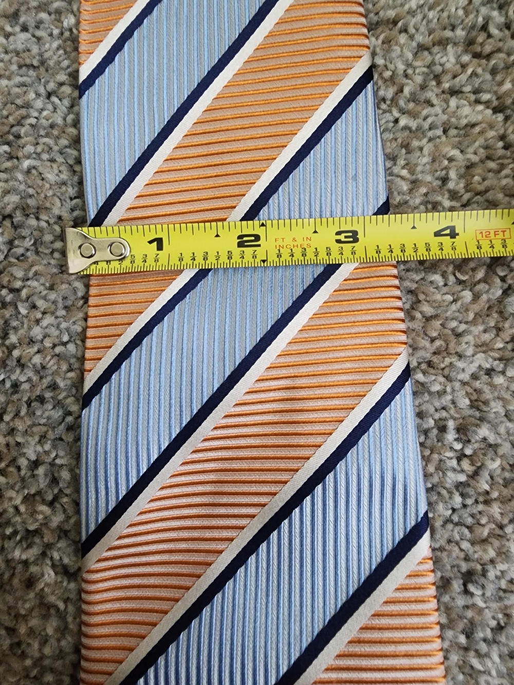 Striped Orange and Blue Men's Tie